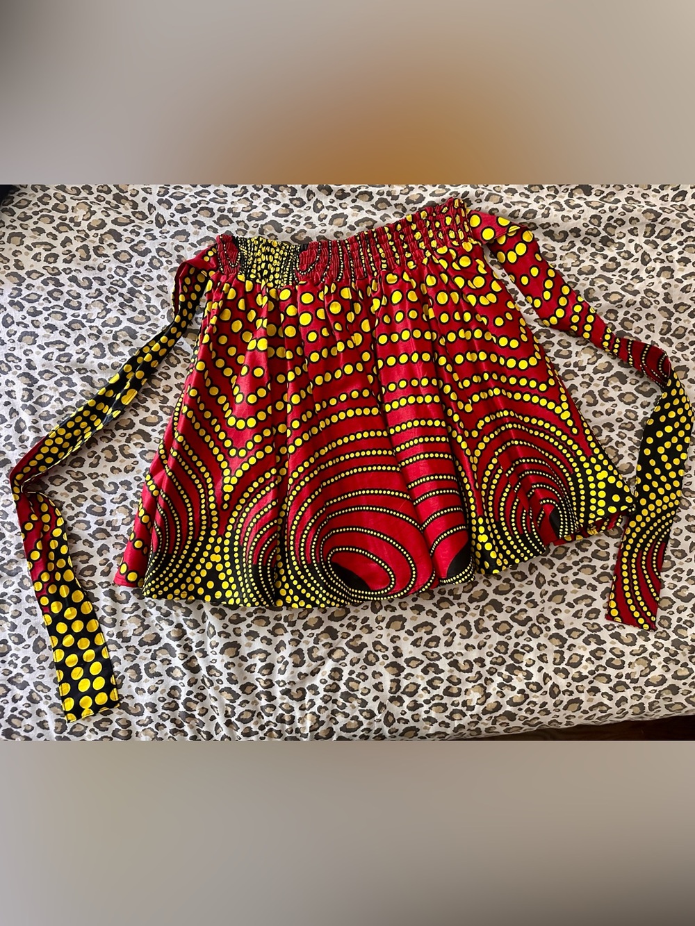 AFRICAN STARS one size fits all psychedelic skirt with ties